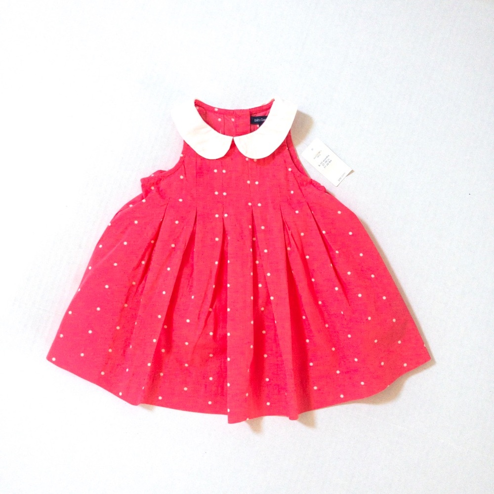 Baby Gap NWT sleeveless coral polkadot dress